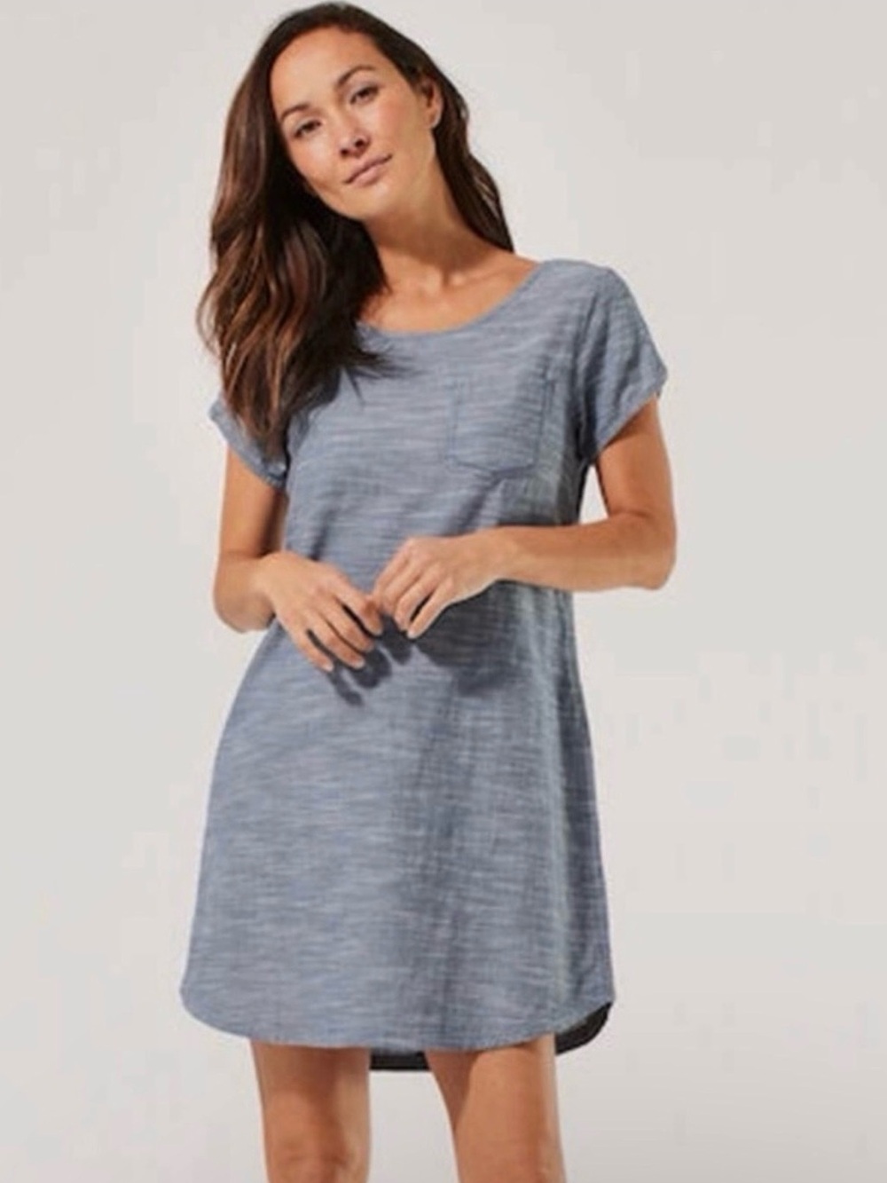Pact Organic Cotton Chambray Shift Dress - Picture 1 of 15